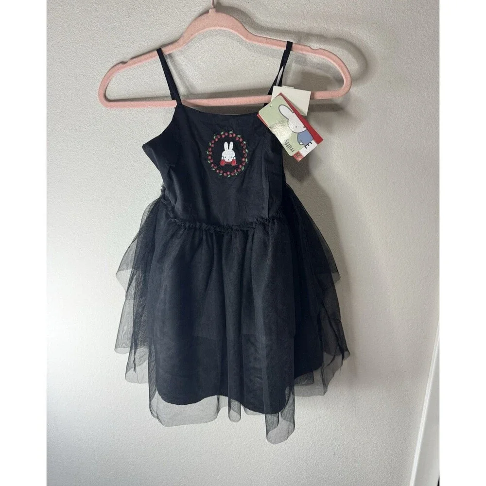Miffy Monochrome Girls M (8) Black Tulle Tutu Dress Knee Length Party